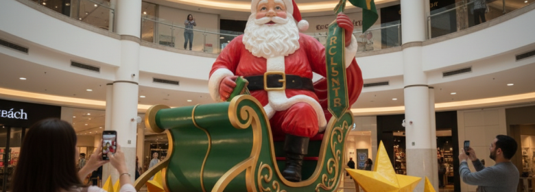 Decoração de natal empresarial em fibra de vidro