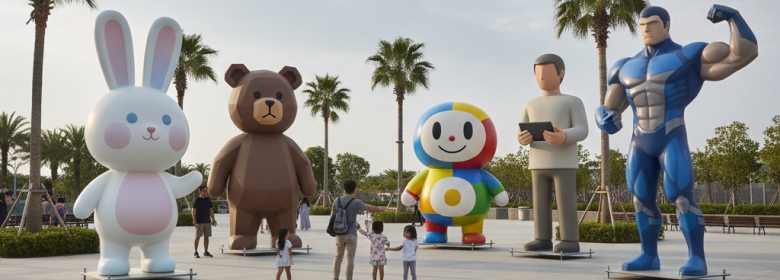 Personagens gigantes para eventos: impacto visual